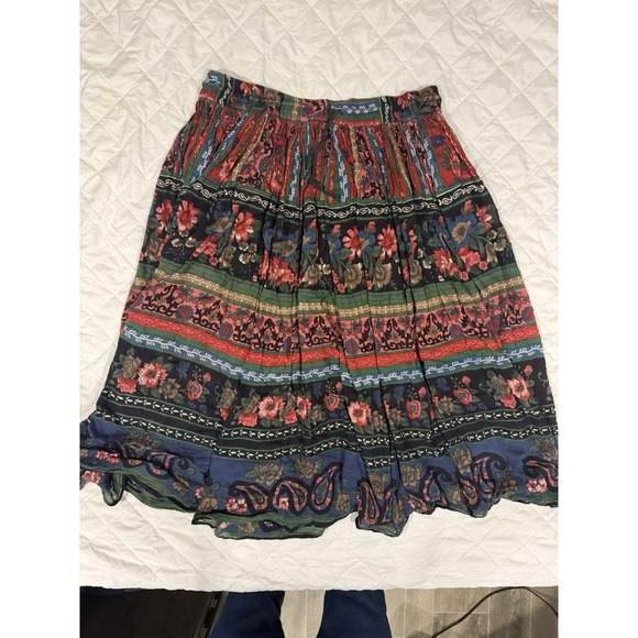 Backroad Blues Dresses & Skirts - Vintage Backroad Blues Floral Maxi Skirt Womens Size 22 Elastic Waist Boho